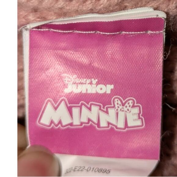 Disney Junior Kids 2T-5T Pink Minnie Mouse Cable Knit Beanie Winter Hat Pompom - Picture 3 of 6
